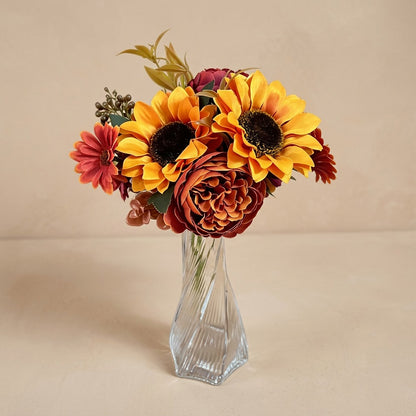 Sunnybloom™ Silk Sunflower Bouquet, material and detail close-up