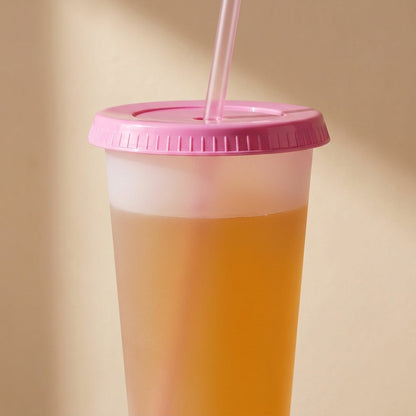 Sipspring™ 700ml PP Straw Cup With Lid, material and detail close-up