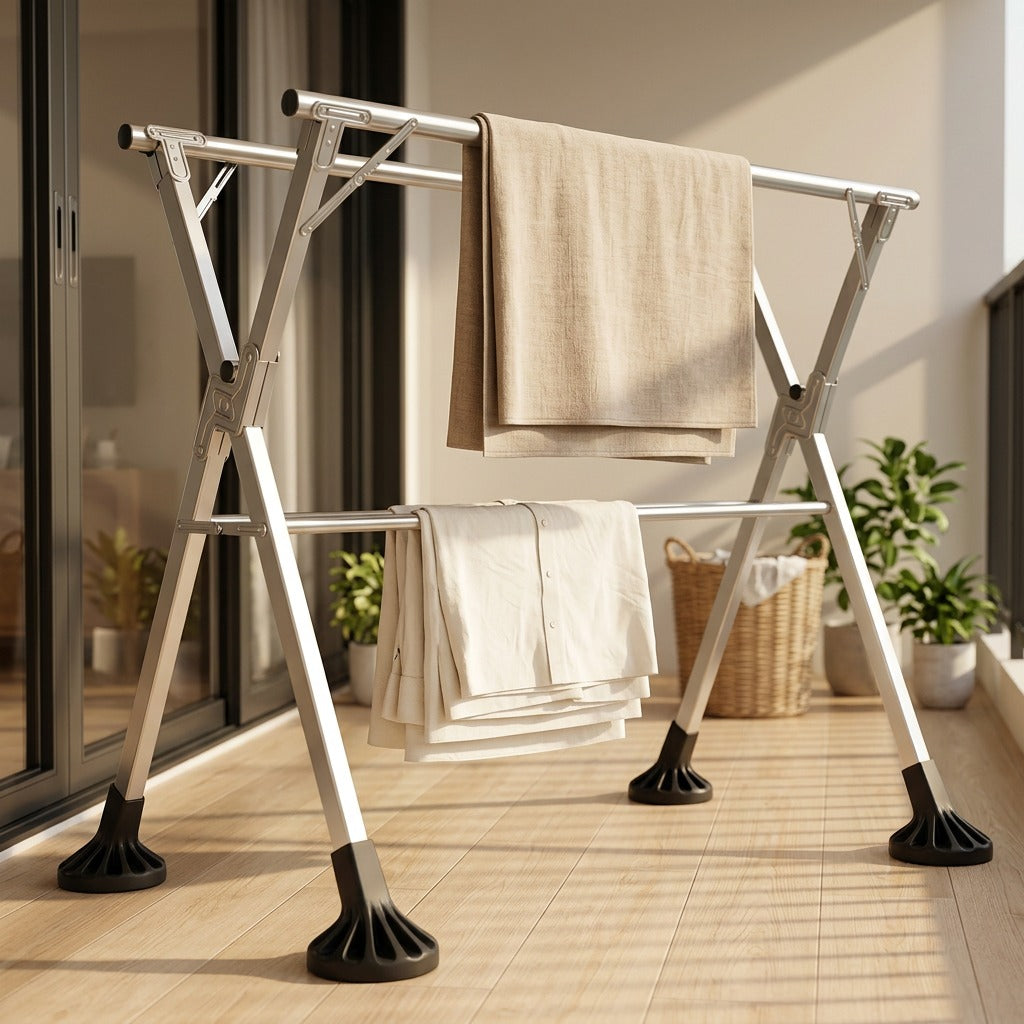 Dryspan™ Galvanized Steel Clothes Drying Rack, styled close view