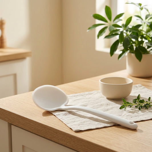 Mushroomix™ Silicone Mushroom Spatula in a calm home setting