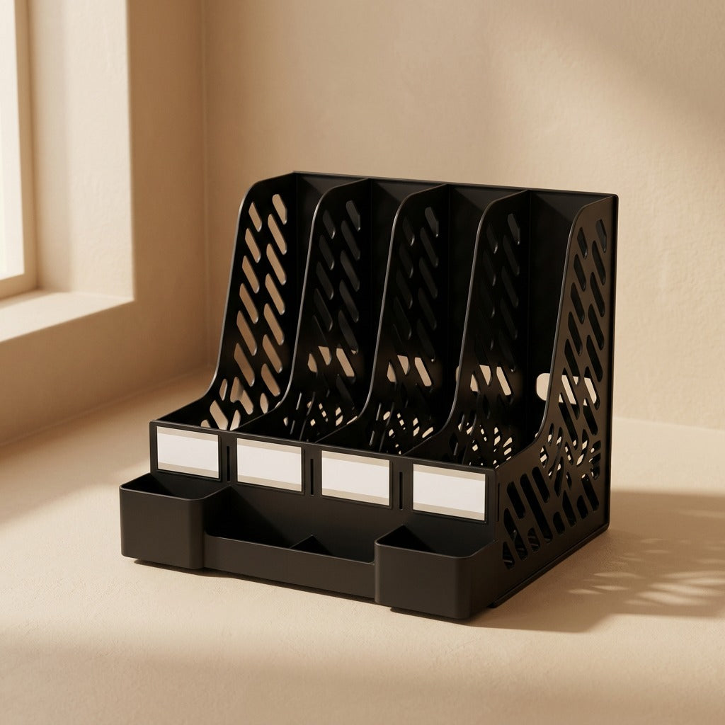 Filefour™ Four-Column Plastic File Rack