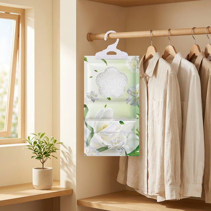Dampdrop™ Hanging Dehumidifier Bag in a calm home setting