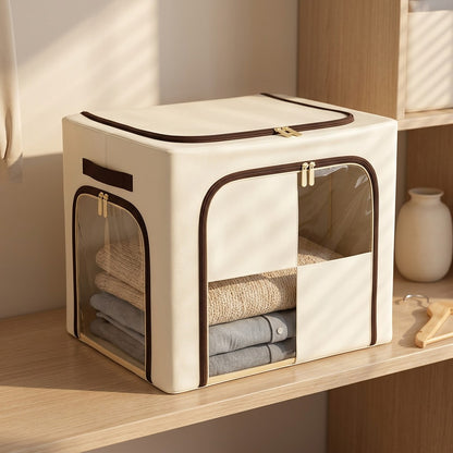 Canvaskeep™ Foldable Canvas Storage Box, styled close view