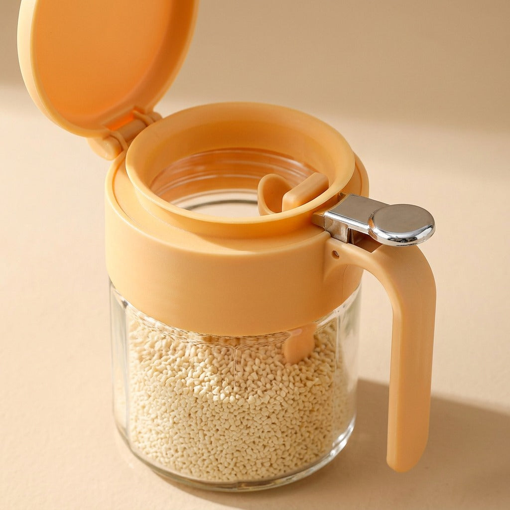 Spiceclear™ Glass Solid Seasoning Jar, material and detail close-up