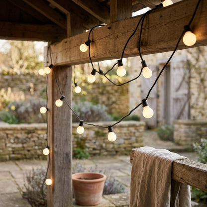 Gloworbit™ G50 Low Voltage String Lights, styled close view