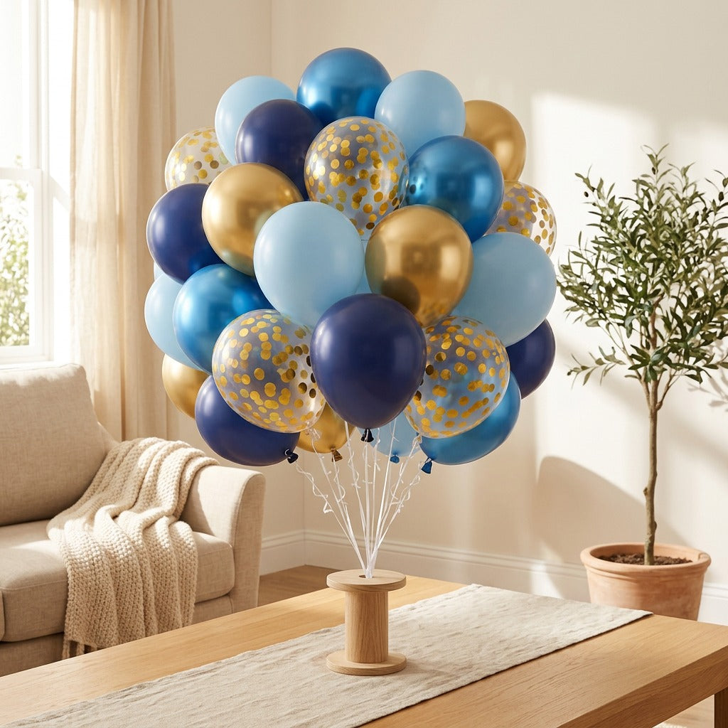 Mattefloat™ 12-Inch Matte Latex Balloon Set in a calm home setting