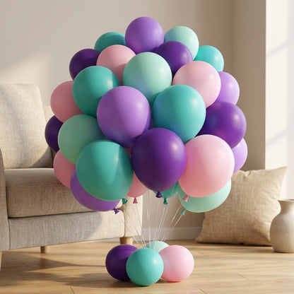 Mattefloat™ 12-Inch Matte Latex Balloon Set, styled close view