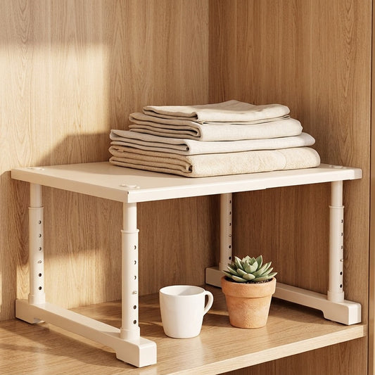 Expandrack™ Carbon Steel Expandable Storage Rack in a calm home setting