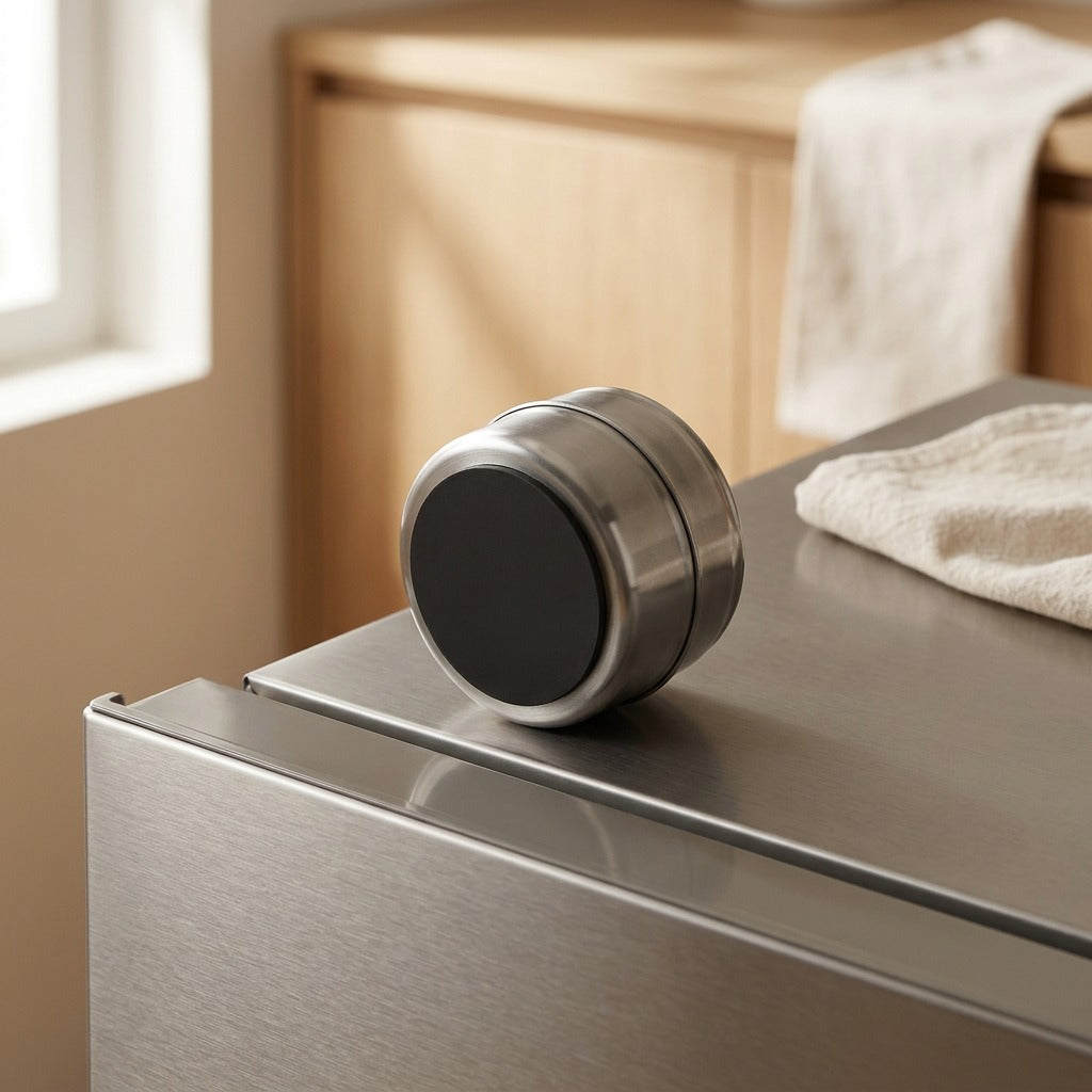 Steelseason™ Magnetic Stainless Steel Seasoning Jar, styled close view