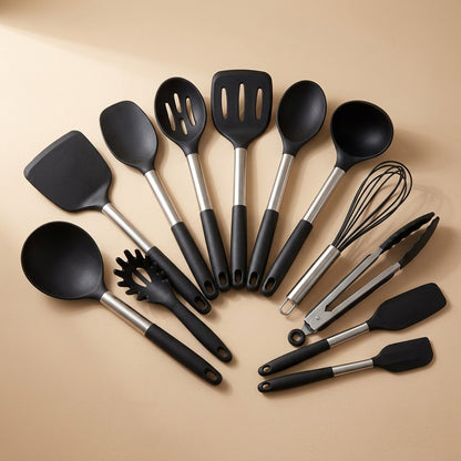 Silicraft™ 15-Piece Silicone Kitchen Utensil Set, material and detail close-up
