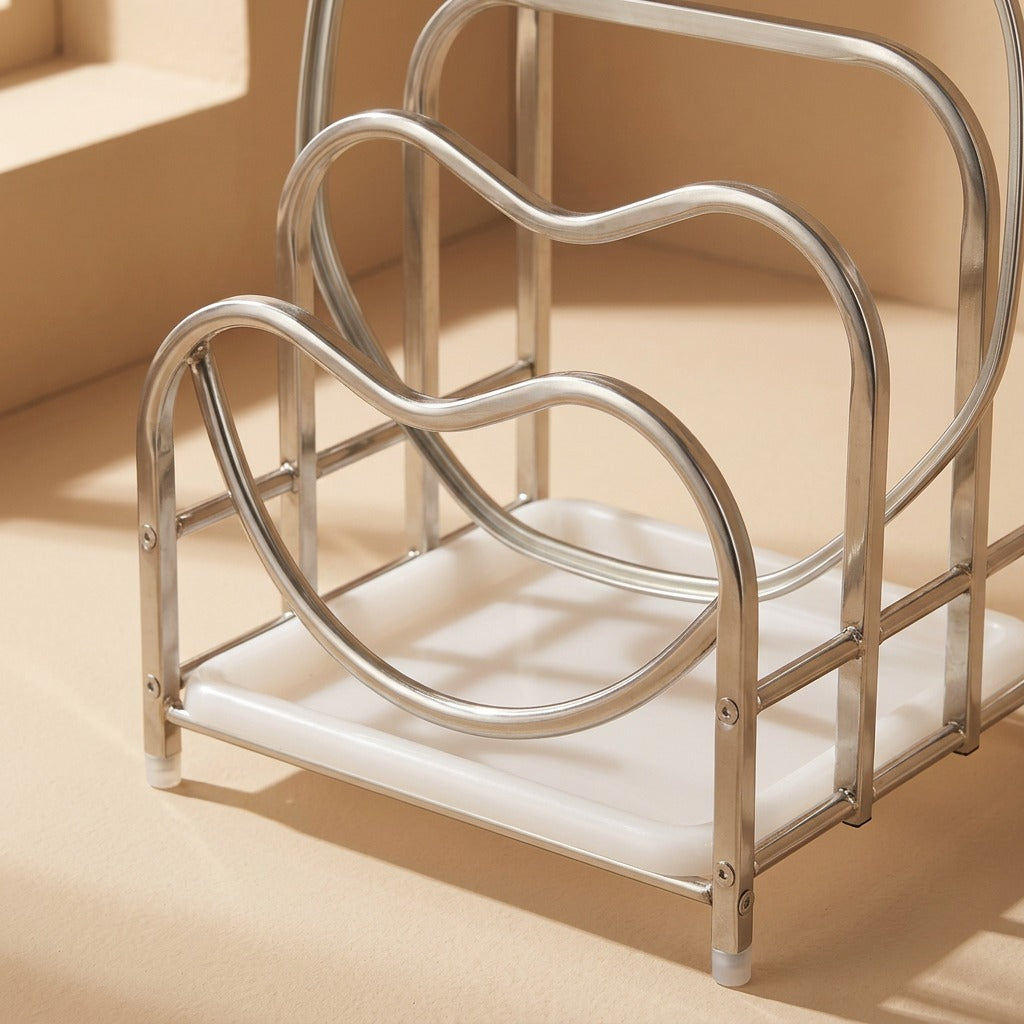 Boardstand™ Stainless Steel Cutting Board Rack, material and detail close-up