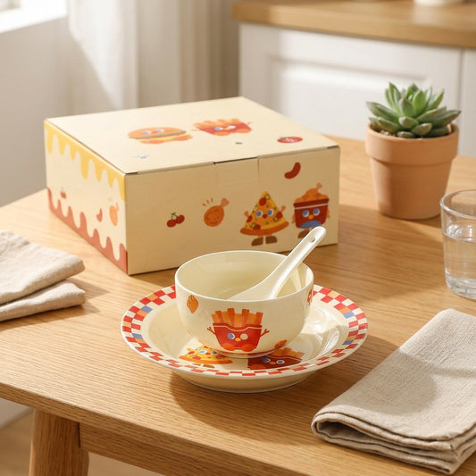 Riceglaze™ Ceramic Rice Bowl Gift Set in a calm home setting