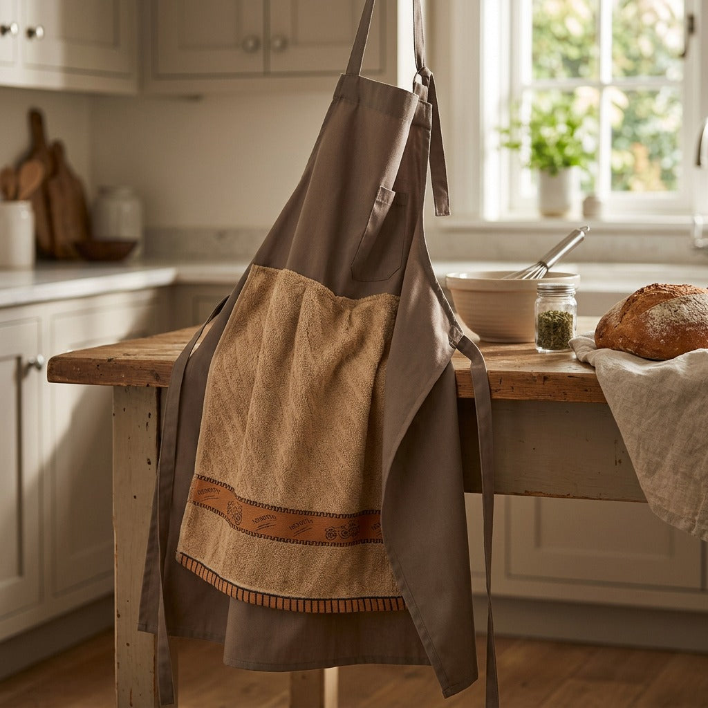Sleevecover™ Polyester Apron With Sleeves, styled close view