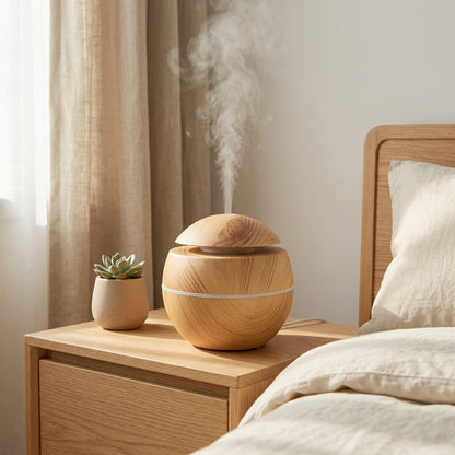 Mushroomdew™ Ultrasonic Mushroom Vase Humidifier in a calm home setting