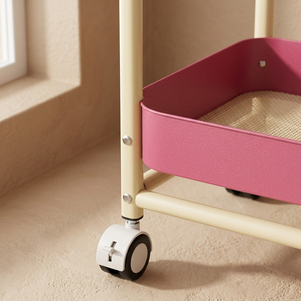 Layerforge™ Carbon Steel 4-Layer Storage Rack, material and detail close-up