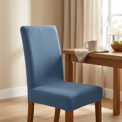 Chairveil™ Polyester Dining Chair Cover, styled close view
