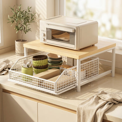 Fryerperch™ Iron Air Fryer Storage Rack in a calm home setting