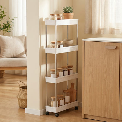 Stackrise™ Plastic Multi-Layer Storage Rack in a calm home setting