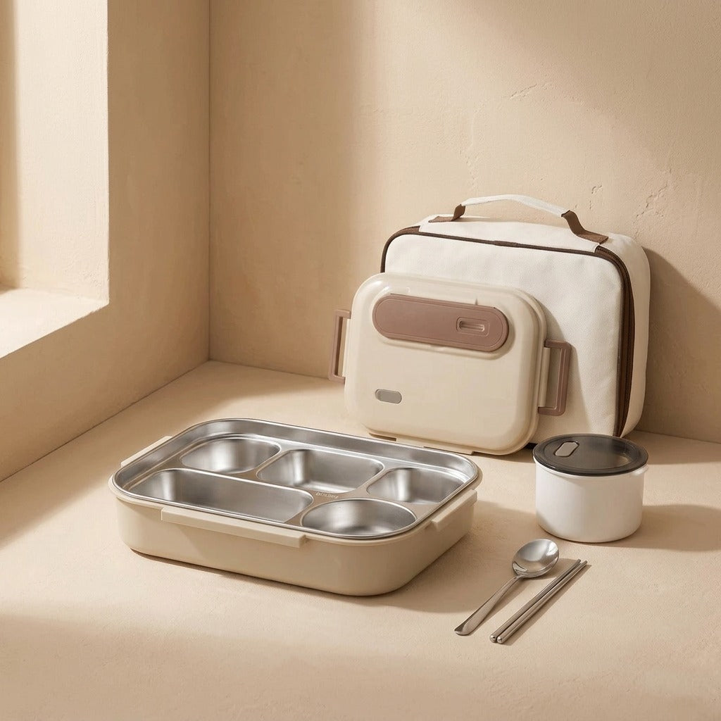 Portionnest™ 304 Stainless Steel Five-Compartment Lunch Box