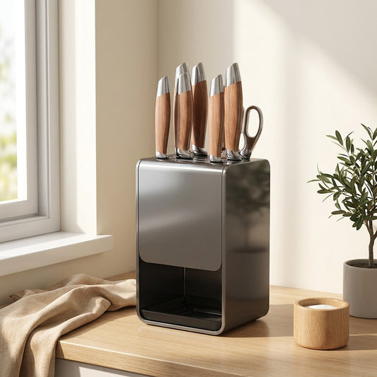 Knifekeep™ Kitchen Knife Storage Rack in a calm home setting