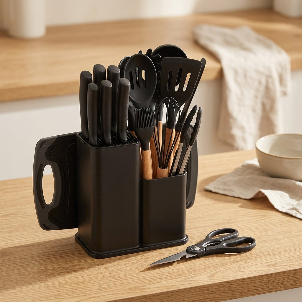 Softflip™ 19-Piece Silicone Spatula Set, styled close view