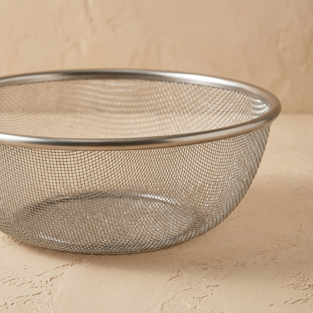 Rinswell™ Stainless Steel Vegetable Washing Basket, material and detail close-up