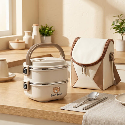 Warmbento™ Stainless Steel Insulated Lunch Box in a calm home setting