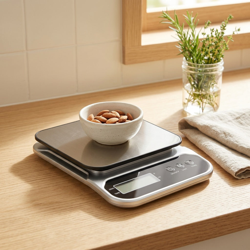 Mealmeasure™ Digital Food Scale in a calm home setting