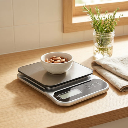 Mealmeasure™ Digital Food Scale in a calm home setting
