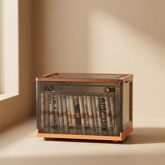Rollbox™ Plastic Book Storage Box With Wheels