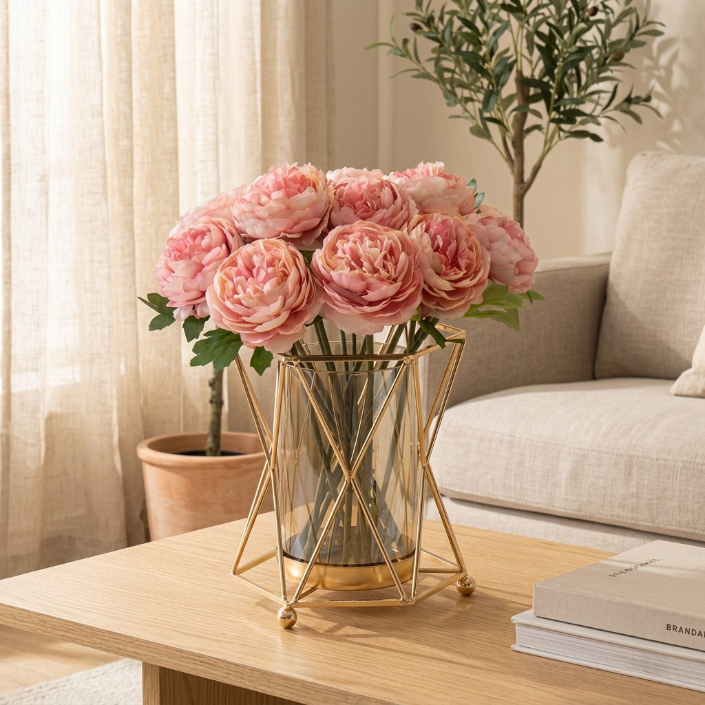 Petalwick™ Glass Flower Pot Candlestick in a calm home setting