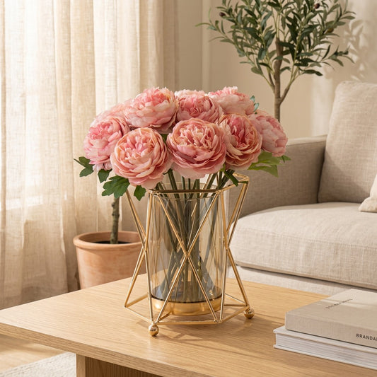 Petalwick™ Glass Flower Pot Candlestick in a calm home setting