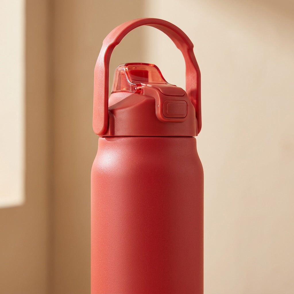 Thermosip™ 304 Stainless Steel Insulated Bottle, material and detail close-up