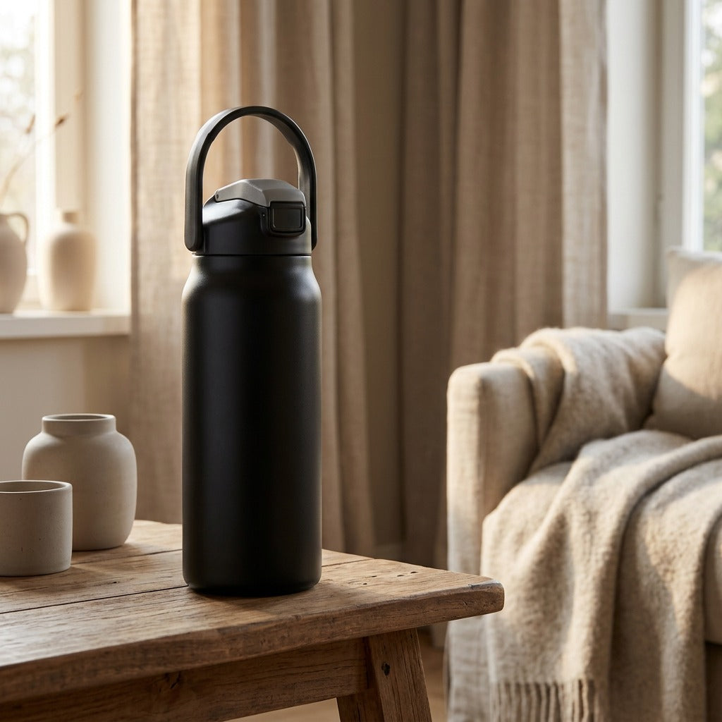 Thermosip™ 304 Stainless Steel Insulated Bottle, styled close view