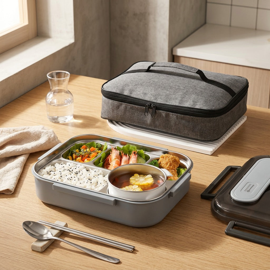 Mealgleam™ 316 Stainless Steel Lunch Box, styled close view