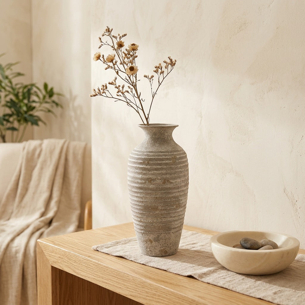 Forgepetal™ Handmade Iron Metal Vase in a calm home setting