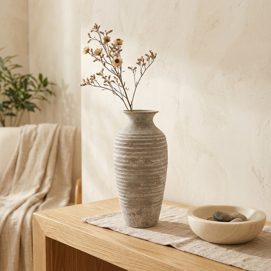 Forgepetal™ Handmade Iron Metal Vase in a calm home setting
