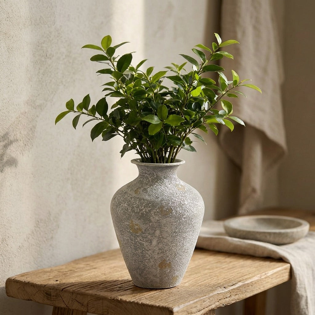 Forgepetal™ Handmade Iron Metal Vase, styled close view