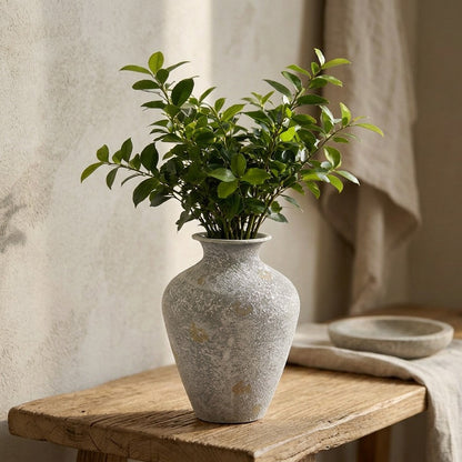 Forgepetal™ Handmade Iron Metal Vase, styled close view