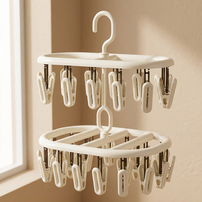 Clipair™ Plastic Drying Rack With Clips, material and detail close-up