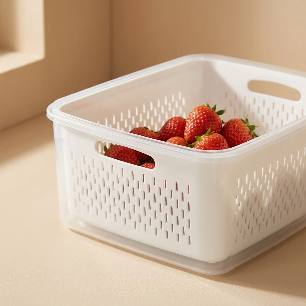 Foodkeep™ Plastic Rectangle Food Storage Box, material and detail close-up