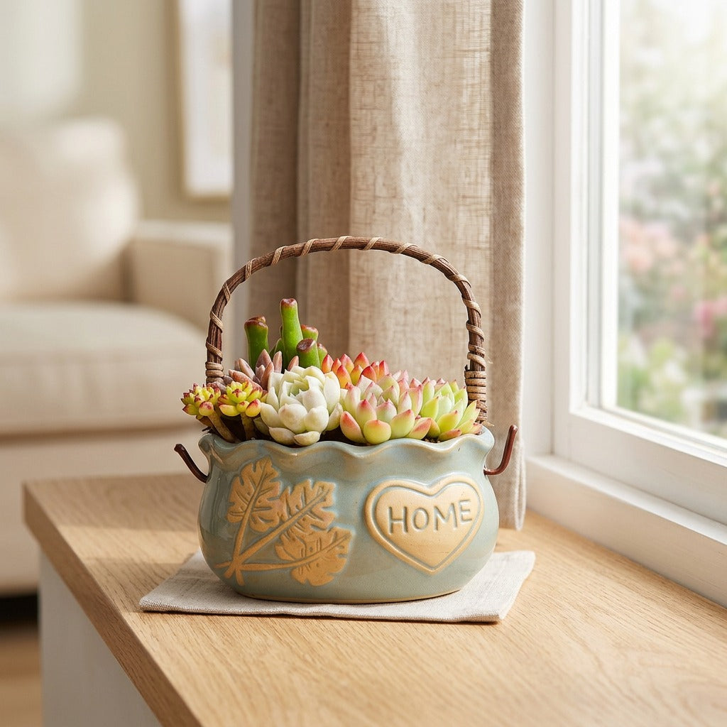 Claybloom™ Ceramic Flower Pot in a calm home setting