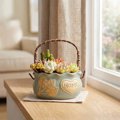 Claybloom™ Ceramic Flower Pot in a calm home setting