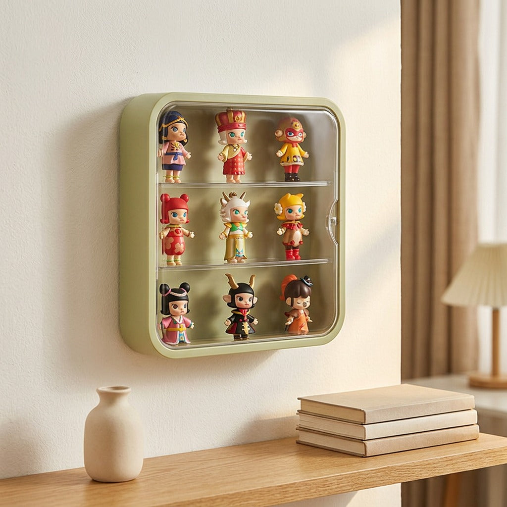 Blindstash™ Wall-Mounted Blind Box Storage Box, styled close view