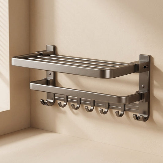 Drybar™ Gunmetal Aluminum Bathroom Towel Rack