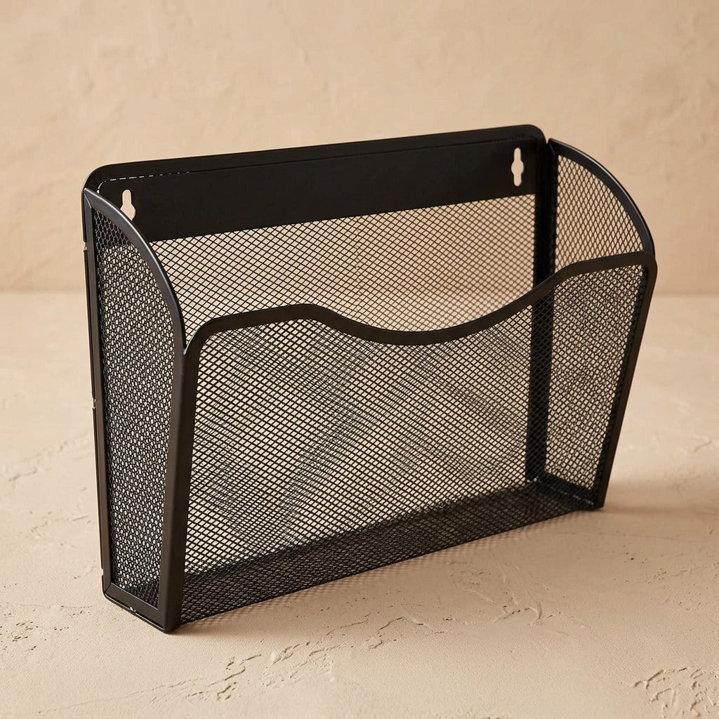 Meshsort™ Metal Mesh File Storage Rack, material and detail close-up