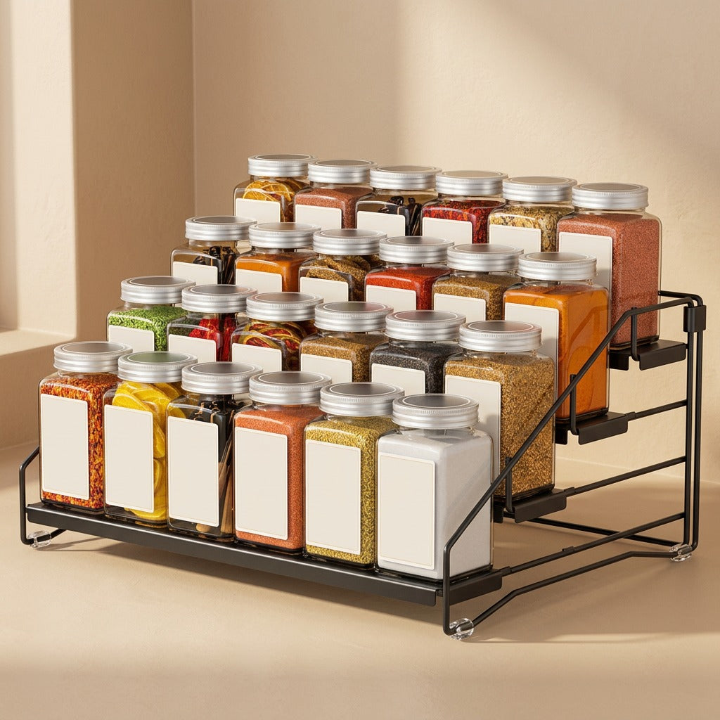 Foldtier™ Four-Layer Folding Spice Rack