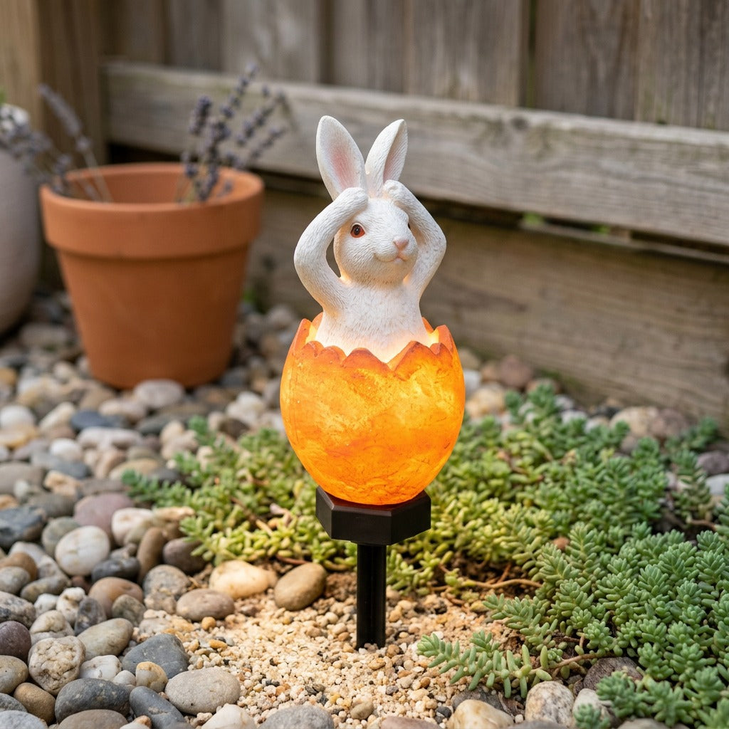 Critterglow™ Resin Solar Garden Animal Light, styled close view