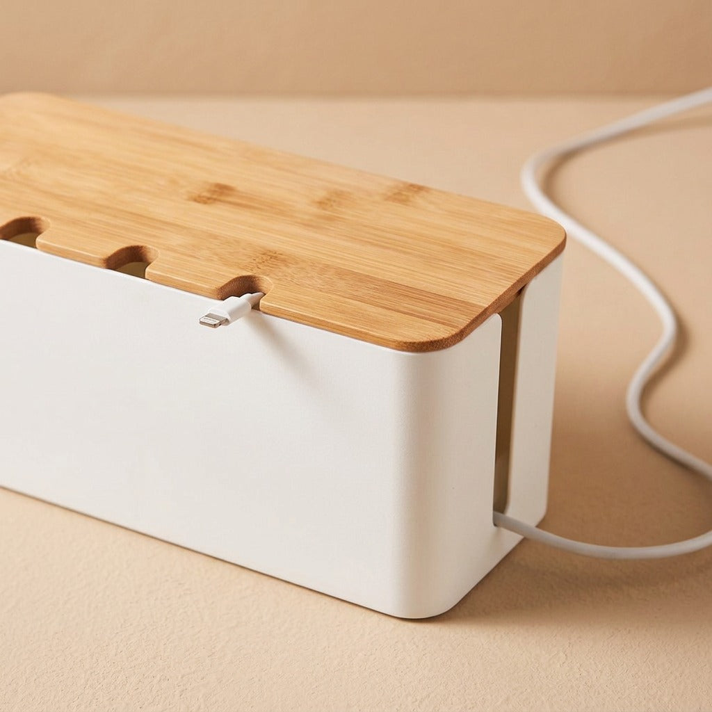 Cordcaddy™ PP Data Cable Storage Box, material and detail close-up