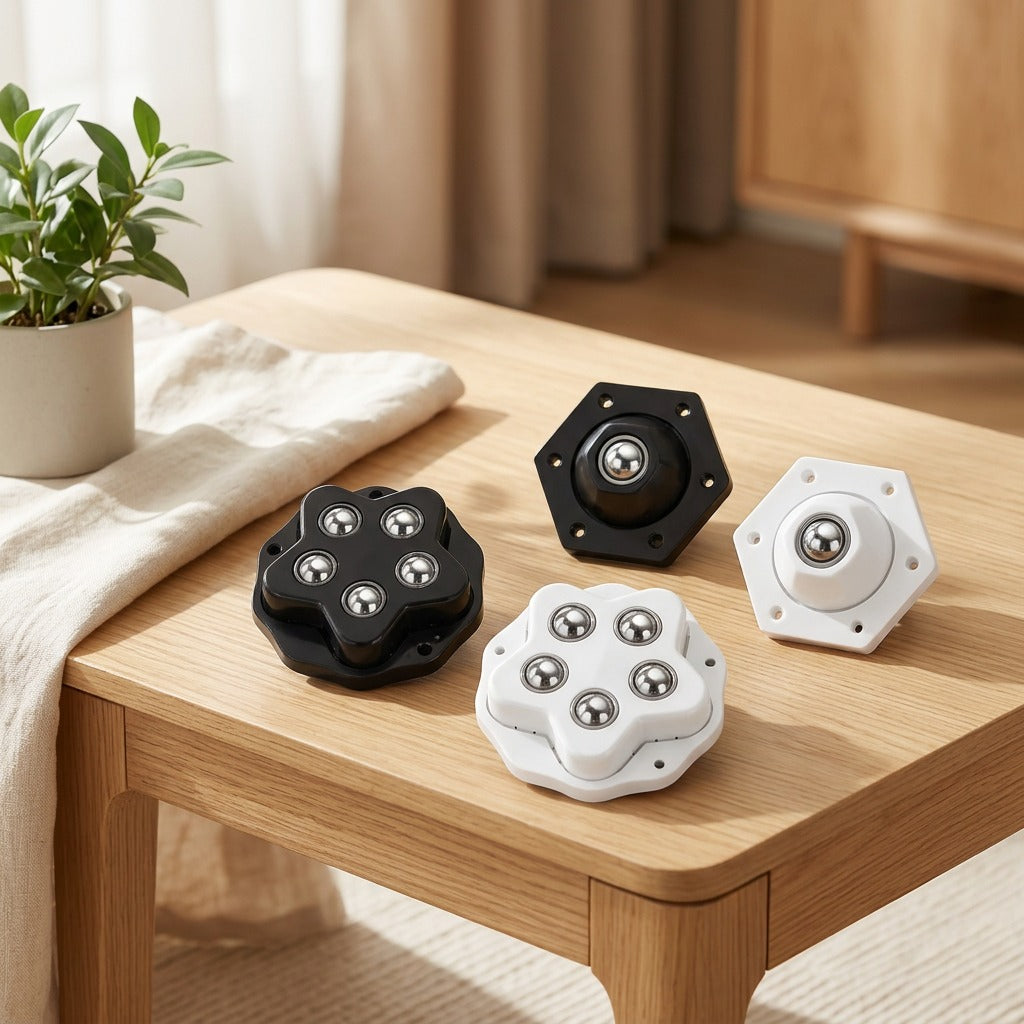 Stickglide™ Adhesive Furniture Caster Wheels in a calm home setting